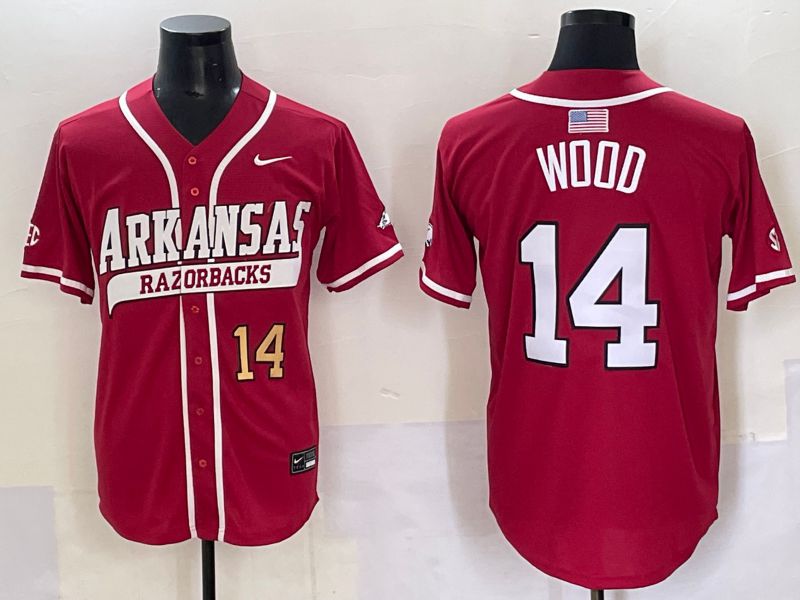 Men 2025 Alabama Crimson Tide #14 Wood Red Nike Joint Name Nike NCAA Jersey style 4